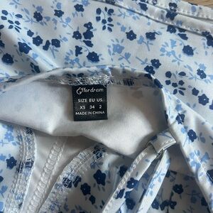 Shein blue flower corset top